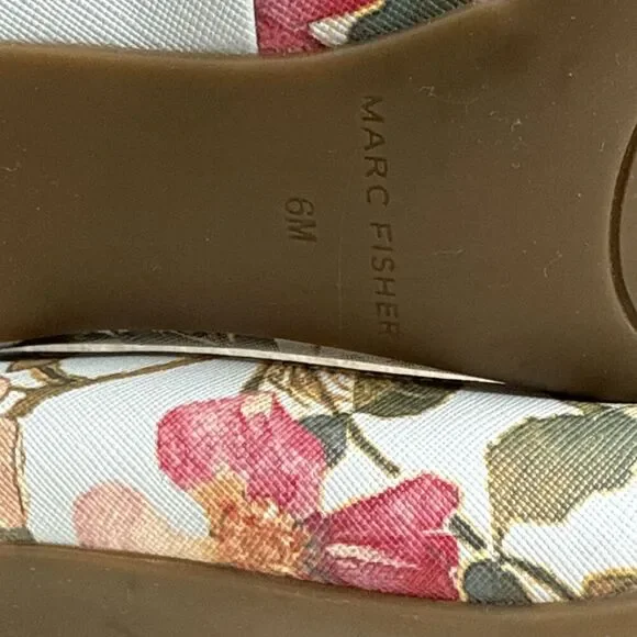 Marc Fisher Arlene Pointy Toe Pumps Kitten Heels Floral Shoes Size 6 - Picture 9 of 9